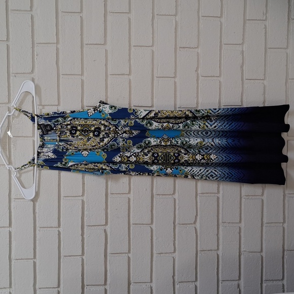 EN Focus Studio Blue Paisley Sleeveless Keyhole Front Dress. Size 12 NWOT - Picture 8 of 10